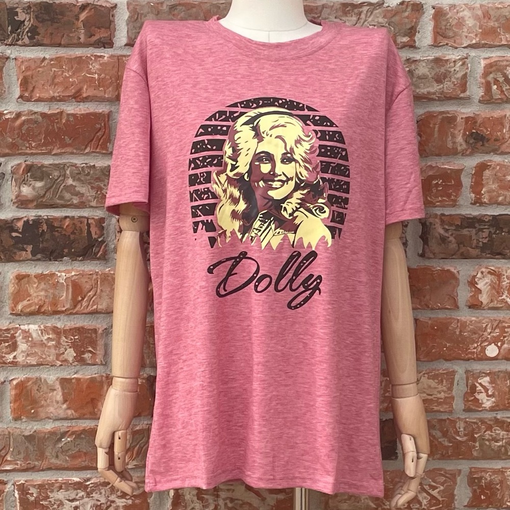 Pink Dolly Parton screen printed tee / XXL / New without tags - Picture 1 of 11